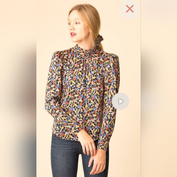 Veronica Beard Silk Mena Top In Multi Black Size 6 - Picture 9 of 11